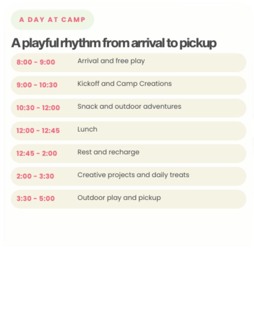 How will be a day in summer camp